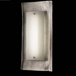 Fischer & Honsel LED-Wandleuchte, Metall Nickel antik used - Optik, glänzende Glasblende, für Flur Diele Treppenhaus