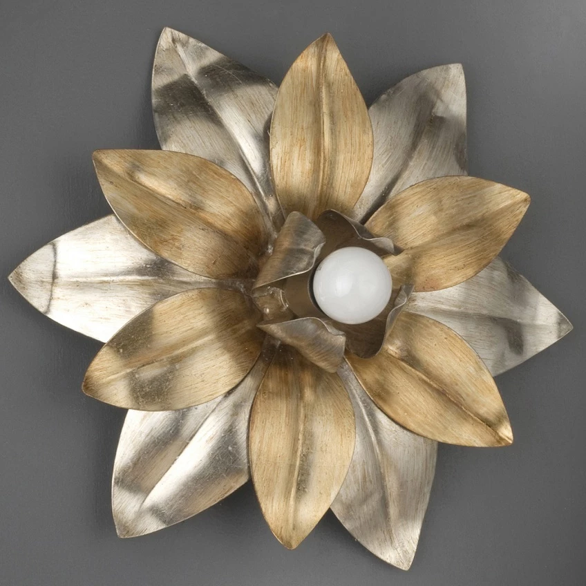 FERRO LUCE Leuchte für Wand oder Decke Blattsilber antik Florentiner stil 1 FERRO LUCE Leuchte für Wand oder Decke Blattsilber antik Florentiner stil