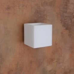 LHG Lights Leuchtwürfel Up & Down Wandleuchte aus Glas weiß, quadratisch 10x10cm , würfelförmig, inkl GU9 LED warmweiß -Wandleuchten Verkaufsladen leuchtwrfel down wandleuchte 1313114 lhg 131311