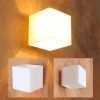 LHG Lights Leuchtwürfel Up & Down Wandleuchte aus Glas weiß, quadratisch 10x10cm , würfelförmig, inkl GU9 LED warmweiß