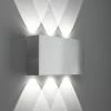 LHG Lights LHG LED Wandleuchte Strom, Innen & Außen, Up & Downlight, eckig, Aluminium gebürstet, 6-flammig, 4000 Kelvin Lightstream