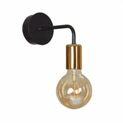 LHG Lights LHG Wandleuchte, schwarz kupfer, skandinavisch, inkl. LED E27 5 W