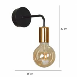 LHG Lights LHG Wandleuchte, schwarz kupfer, skandinavisch, inkl. LED E27 5 W -Wandleuchten Verkaufsladen lhg wandleuchteschwarz kupferskandinavischinklled e27w 1413262 lhg 141702