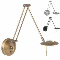Steinhauer neigbare und höhenverstellbare Wandleuchte, dimmbare Leseleuchte, bronze o. silber o. schwarz, inkl. LED 6W