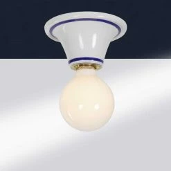 LHG Lights Puristische Decken- oder Wandleuchte aus glänzendem Keramik mit blauen Rändern -Wandleuchten Verkaufsladen puristische deckenoder wandleuchte aus 80270gal1 lhg puntolucebblu20472