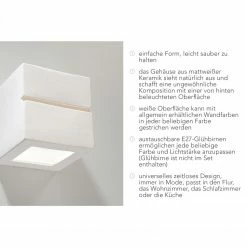 Sollux quadratische Keramik Wandleuchte Up & Down weiß E27 -Wandleuchten Verkaufsladen quadratische keramik wandleuchte 0230 4DE sollux sl0230