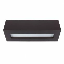 Cleoni Rechteckige Furnierholz Wandleuchte Wenige mit Milchglas Scheiben, Up and Downlight -Wandleuchten Verkaufsladen rechteckige furnierholz wandleuchte wenige 470091 cleoni 8814a1204