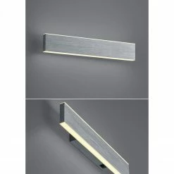 B-Leuchten rechteckige LED Wandleuchte eloxiert Wandlampe anthrazit mit Schalter 30 cm