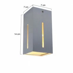 Steinhauer rechteckige LED Wandleuchte mit Schlitzen, Lichteffekt, Aluminium Alusilber, E27, Edelstahl -Wandleuchten Verkaufsladen rechteckige led wandleuchte mit 1463ST 7 steinhauer 1463st