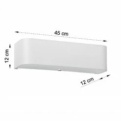 Sollux Rechteckige Up-and Downlight E14 Wandleuchte aus Glas und Stahl mit abgerundet 2-flammige Wandlampe weiß 45 x 12 -Wandleuchten Verkaufsladen rechteckige upand downlight e14 0777 10 sollux sl0777