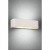 Sollux Rechteckige Up-and Downlight E14 Wandleuchte aus Glas und Stahl mit abgerundet 2-flammige Wandlampe weiß 45 x 12