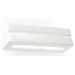 Sollux rechteckige Up- and Downlight E27 Wandleuchte aus Glas und Keramik mit waagerechtem Ausschnitt Wandlampe weiß -Wandleuchten Verkaufsladen rechteckige upand downlight e27 0231 1 sollux sl0231