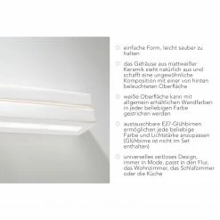 Sollux rechteckige Up- and Downlight E27 Wandleuchte aus Glas und Keramik mit waagerechtem Ausschnitt Wandlampe weiß -Wandleuchten Verkaufsladen rechteckige upand downlight e27 0231 4DE sollux sl0231