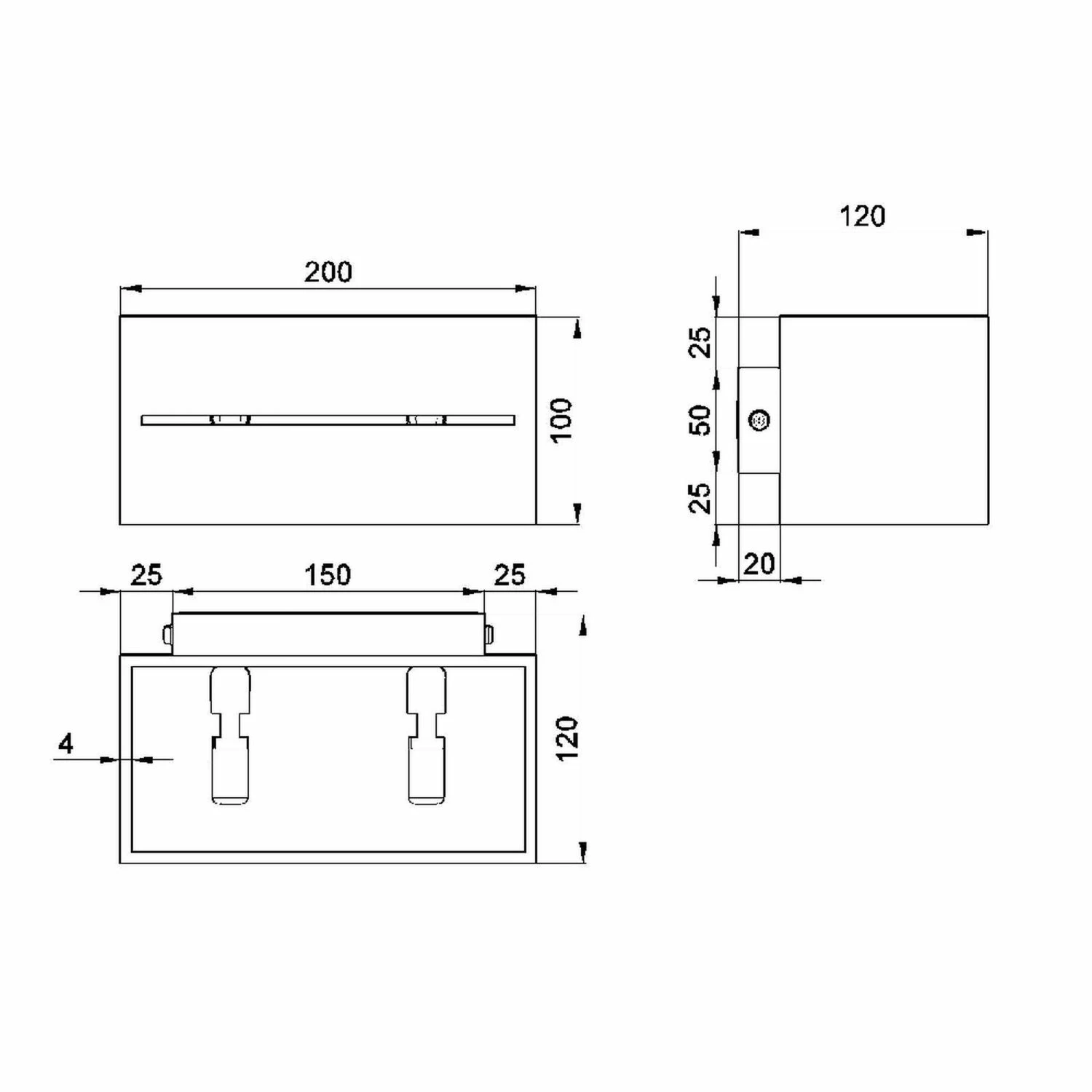 Sollux Rechteckige Up- and Downlight Wandleuchte mit länglichem Schlitz aus Aluminium 2-flammige Wandlampe schwarz o. grau 4 Sollux Rechteckige Up- and Downlight Wandleuchte mit länglichem Schlitz aus Aluminium 2-flammige Wandlampe schwarz o. grau – Bild 4