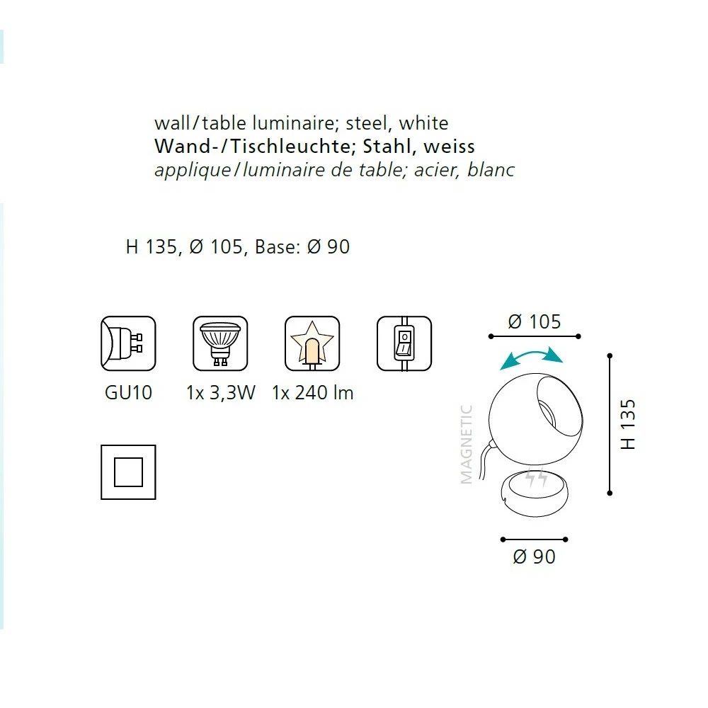 EGLO Retro-Stil LED-Leuchte weiß, 3,3Watt LED, schwenkbar 4 EGLO Retro-Stil LED-Leuchte weiß, 3,3Watt LED, schwenkbar – Bild 4