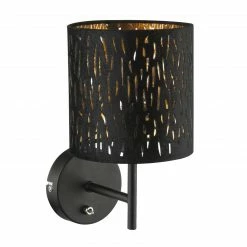 GLOBO runde E14 Wandleuchte aus Samt aufwärts Wandlampe schwarz mit Schalter -Wandleuchten Verkaufsladen runde e14 wandleuchte aus 15264Wb1280x1280 globo 15264w