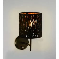 GLOBO runde E14 Wandleuchte aus Samt aufwärts Wandlampe schwarz mit Schalter -Wandleuchten Verkaufsladen runde e14 wandleuchte aus 15264Ws1280x1280 globo 15264w