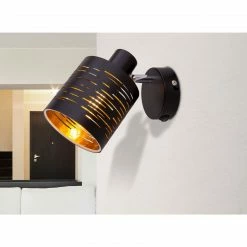 GLOBO runde E14 Wandleuchte Wandschild Wandlampe gold und mit Schalter -Wandleuchten Verkaufsladen runde e14 wandleuchte wandschild 15342 1am1280x1280 globo 153421