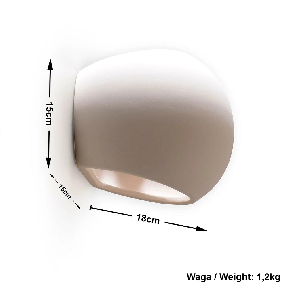 LHG Lights runde Keramik Up & Down Wandleuchte inkl. E27 60W warmweiß , Kugel, Up & Downlight, Wandlampe 5 LHG Lights runde Keramik Up & Down Wandleuchte inkl. E27 60W warmweiß , Kugel, Up & Downlight, Wandlampe – Bild 5