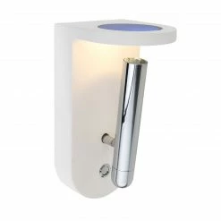 GLOBO runde LED Wandleuchte aus Gips und Glas halb leuchtet aufwärts inkl. 4 tauschbare Gläser in rot grün blau klar Wandlampe weiß Chrom mit Schalter -Wandleuchten Verkaufsladen runde led wandleuchte aus 55010W3h1280x1280 globo 55010w3