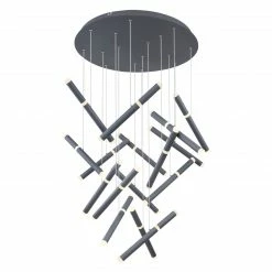 GLOBO runde LED Wandleuchte aus Acryl opal 16 Hänger 3 Stufen über Wandschalter zu schalten Wandlampe graphit und ø 85 cm