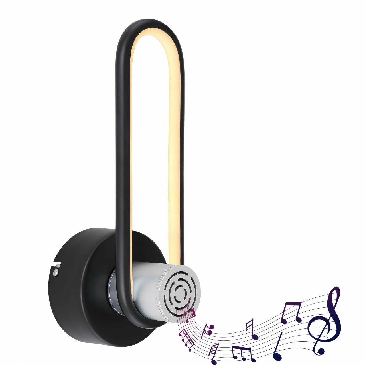 GLOBO runde LED Wandleuchte matt Wandschild oben oval Wandlampe schwarz und silberfarben 1 GLOBO runde LED Wandleuchte matt Wandschild oben oval Wandlampe schwarz und silberfarben