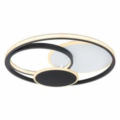 GLOBO runde LED Wandleuchte mit CCT-Lichtfarbsteuerung aus Acryl 4 Ringe 3 Stufen Wandschalter 2 oder geSamt Wandlampe weiß schwarz ø 495 cm