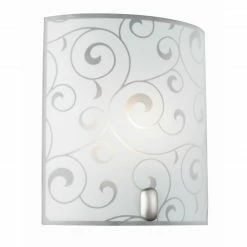 GLOBO runde Wandleuchte aus Glas matt satiniert halb Wandlampe nickel und