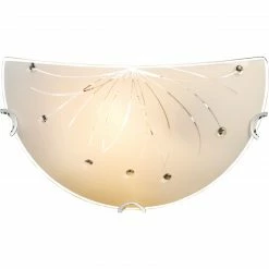 GLOBO runde Wandleuchte aus Glas halb Dekorsteine klar Dekorlinien Wandlampe weiß Chrom -Wandleuchten Verkaufsladen runde wandleuchte aus glas 40402wc1280x1280 globo 40402w