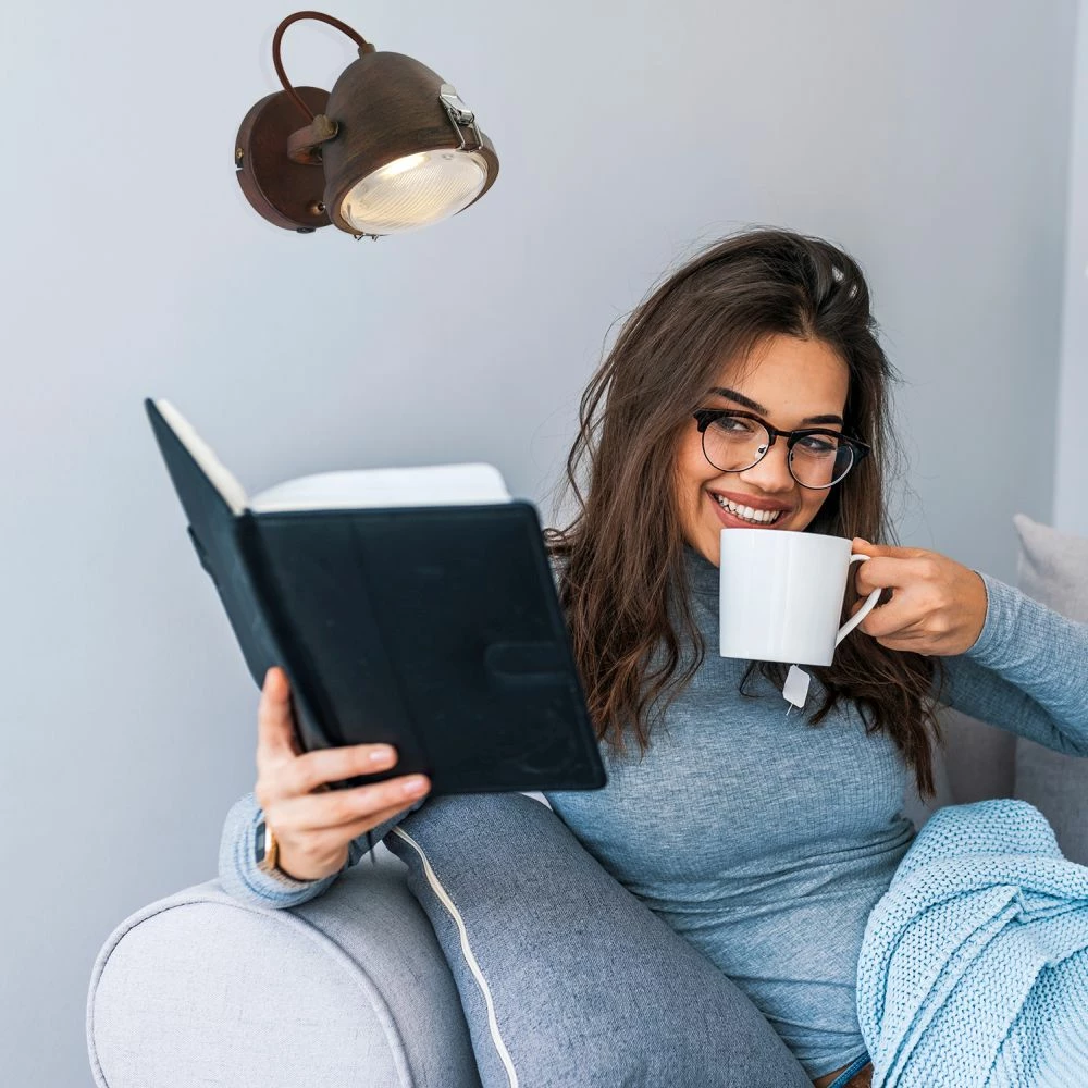 Steinhauer Rustikale LED Leselampe mit Direktschalter, Wandstrahler, grau oder rostbraun, GU10, inkl. LED 7W, Industrial 2 Steinhauer Rustikale LED Leselampe mit Direktschalter, Wandstrahler, grau oder rostbraun, GU10, inkl. LED 7W, Industrial – Bild 2