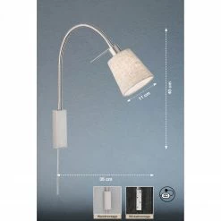 Fischer & Honsel schwenkbare E14 Wandleuchte Strahler mit Stoffschirm und Flexarm in 4 Farben -Wandleuchten Verkaufsladen schwenkbare e14 wandleuchte strahler 30321V fischerhonsel 30321