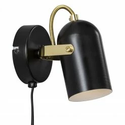 Nordlux schwenkbare E14 Wandleuchte Wandlampe Schwarz und messingfarbig mit Schalter ø 66 cm -Wandleuchten Verkaufsladen schwenkbare e14 wandleuchte wandlampe 50101003 2 nordlux 50101003
