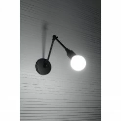 Sollux schwenkbare E27 Wandleuchte im Industrial-Style Wandlampe mit Gelenkarmen schwarz in 2 Varianten erhältlich