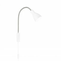 Fischer & Honsel schwenkbare E27 Wandleuchte Flexschlauch mit Spot und Schalter in 3 Farben