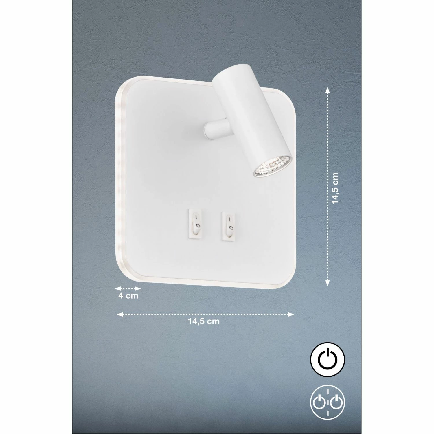 Fischer & Honsel Schwenkbare LED Wandleuchte mit Spot und Backlight getrennt schaltbar in 2 Farben 3 Fischer & Honsel Schwenkbare LED Wandleuchte mit Spot und Backlight getrennt schaltbar in 2 Farben – Bild 3