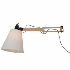 Steinhauer Schwenkbare Wandleuchte mit Echtholz, Birke