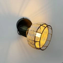 Fischer & Honsel schwenkbarer E14 Strahler Wandleuchte mit Korbgeflecht im Industrial-Stil Wandstrahler mit Schalter 10 x 15 cm 7 Fischer & Honsel schwenkbarer E14 Strahler Wandleuchte mit Korbgeflecht im Industrial-Stil Wandstrahler mit Schalter 10 x 15 cm -Wandleuchten Verkaufsladen schwenkbarer e14 strahler wandleuchte 30358bbeleuchtet fischerhonsel 30358