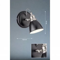 Fischer & Honsel schwenkbarer E14 Wandstrahler mit Metallschirm schwarz nickel Wandlampe 12,5 x 18 cm 6 Fischer & Honsel schwenkbarer E14 Wandstrahler mit Metallschirm schwarz nickel Wandlampe 12,5 x 18 cm -Wandleuchten Verkaufsladen schwenkbarer e14 wandstrahler mit 30386V fischerhonsel 30386