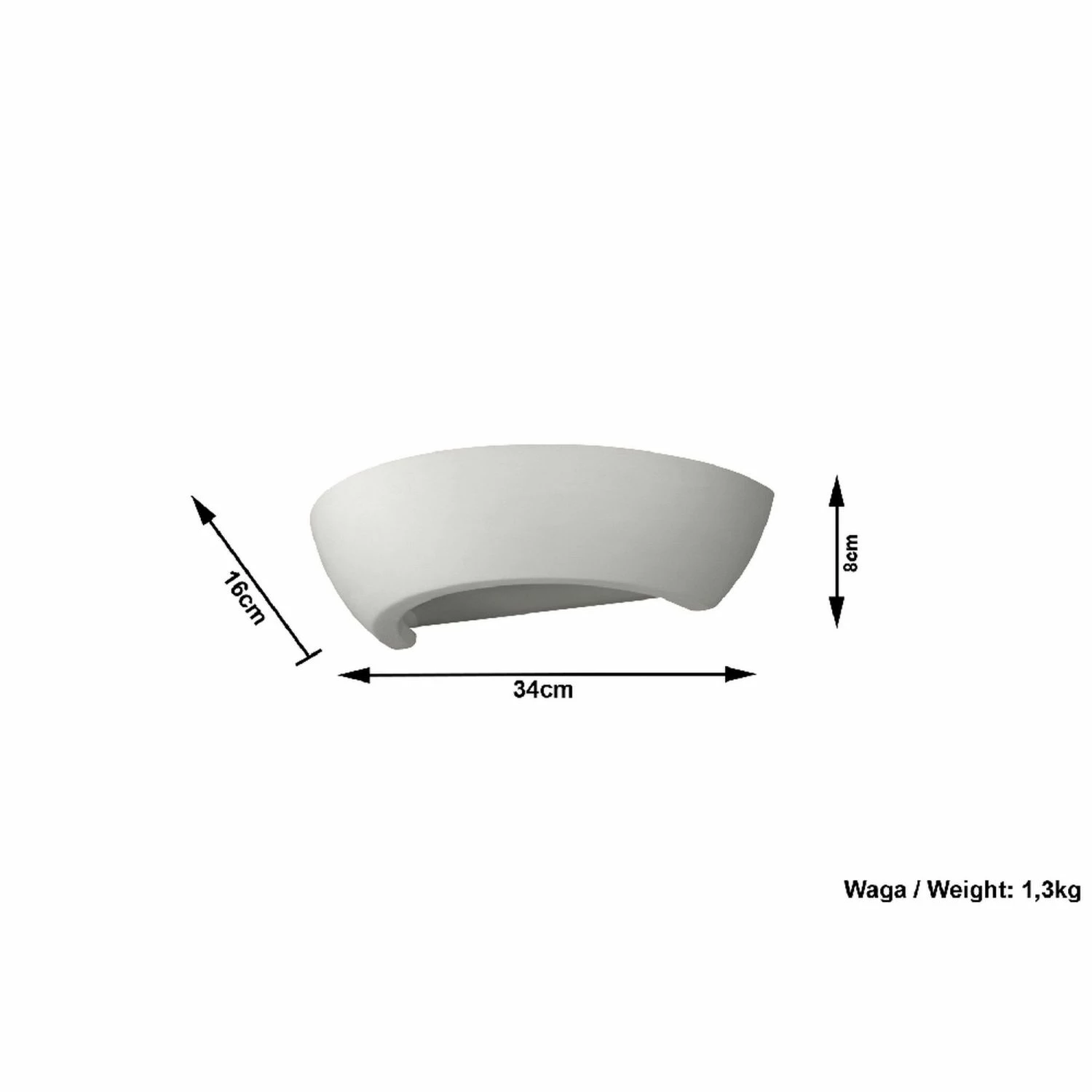 Sollux skandinavische halbrunde Up- and Downlight E27 Wandleuchte aus Glas und Keramik Wandlampe weiß 33 cm 4 Sollux skandinavische halbrunde Up- and Downlight E27 Wandleuchte aus Glas und Keramik Wandlampe weiß 33 cm – Bild 4