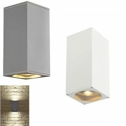 SLV S.L.V. Up and Down-Wandleuchte in Weiß oder Silbergrau aus Alu IP44