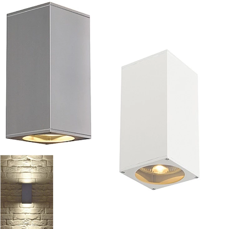 SLV S.L.V. Up and Down-Wandleuchte in Weiß oder Silbergrau aus Alu IP44 1 SLV S.L.V. Up and Down-Wandleuchte in Weiß oder Silbergrau aus Alu IP44