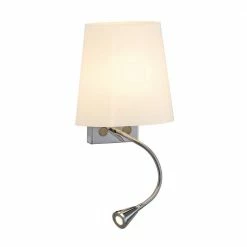 SLV S.L.V. Wandleuchte Coupa Flex, Glas weiß, LED-Flexarm zum Lesen