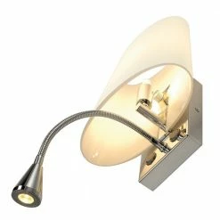 SLV S.L.V. Wandleuchte Coupa Flex, Glas weiß, LED-Flexarm zum Lesen -Wandleuchten Verkaufsladen slwandleuchte coupa flexglas wei 738682 slv 149452
