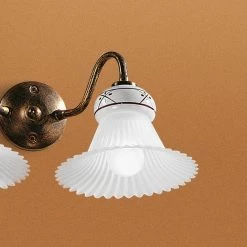 Linea Light Stilvolle Wandleuchte in rotbraun mit satiniertem Glas - 2-flammig - Breite 39cm -Wandleuchten Verkaufsladen stilvolle wandleuchte rotbraun mit 671482 linealight 2654ru