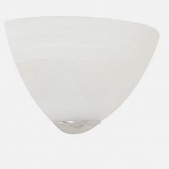 Steinhauer Stilvolle Wandleuchte - Stahl - Alabasterglas weiss