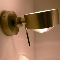 Top Light Wandleuchte Puk Wall +, drehbar, in Chrom matt, Nickel matt oder Chrom