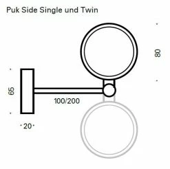 Top Light Wand- oder Deckenleuchte Puk Side Twin, 20cm, 2-flg. -Wandleuchten Verkaufsladen top light wandoder deckenleuchte wohnlicht.com2 08213 toplight 20853