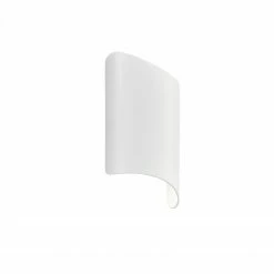 Fischer & Honsel Up- & Downlight LED Wandleuchte aus Glas 2-flammige halbrunde Wandlampe weiß 21 x 12 cm