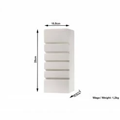 Sollux Up- and Downlight E27 Wandleuchte aus Glas und Keramik mit senkrechten Schlitzen Wandlampe weiß 25 x 10,5 x 10,5 cm -Wandleuchten Verkaufsladen upand downlight e27 wandleuchte 0161 10 sollux sl0161