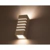 Sollux Up- and Downlight E27 Wandleuchte aus Glas und Keramik mit senkrechten Schlitzen Wandlampe weiß 25 x 10,5 x 10,5 cm
